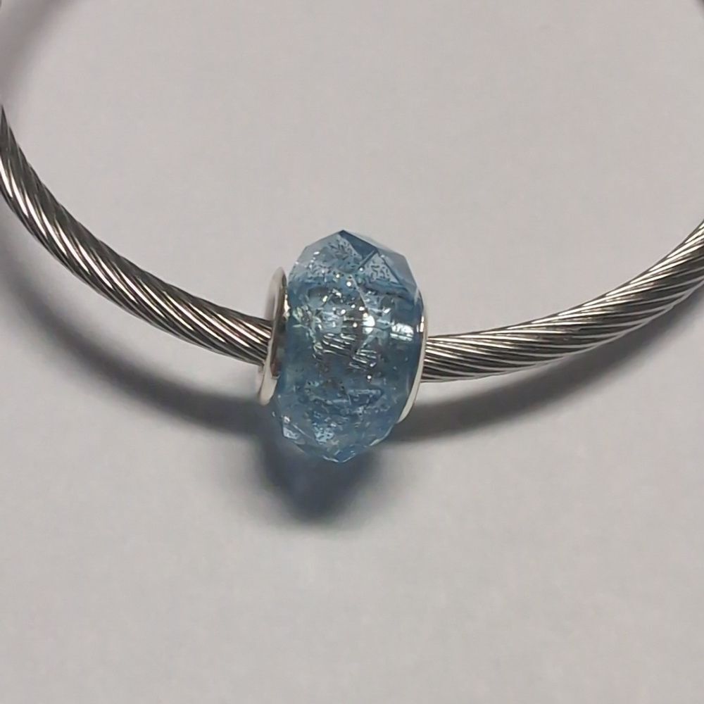 Blue Glittery‎ Charm for Pandora Style Bracelet